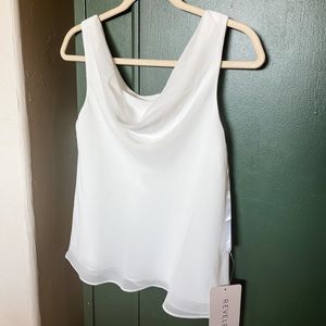 Revelry Adele Chiffon Reversible Top, White Pearl, Bridesmaid Separates